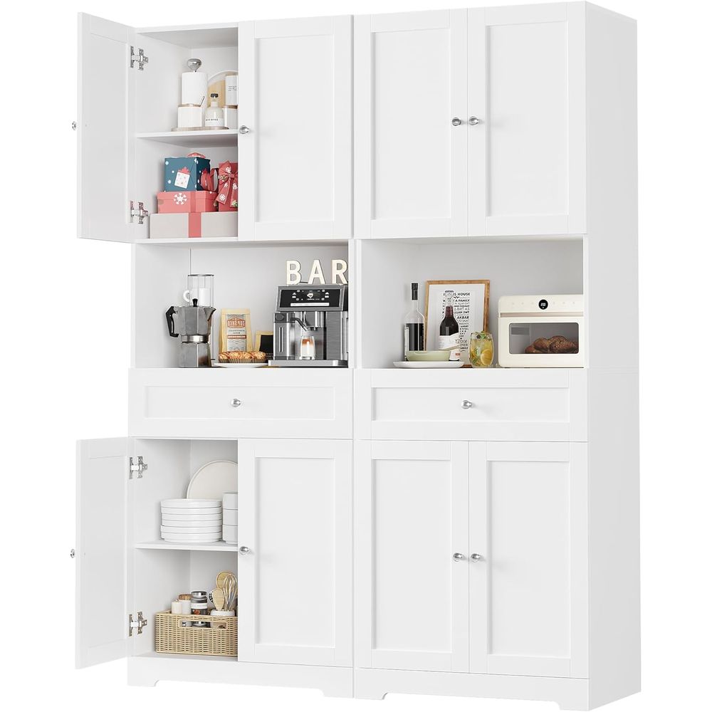Home Bar And Kitchen - 2-Piece Tall Kitchen Pantry Cabinet with