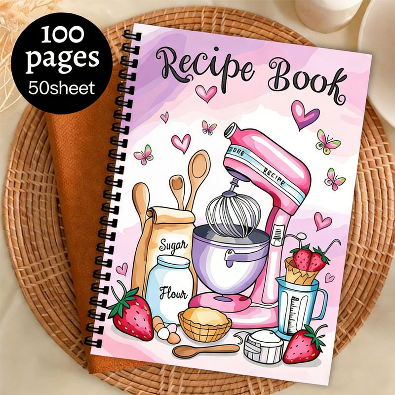 Cocktail Recipe Book - Recipe Logbook 100 Sheets Empty Cookbook