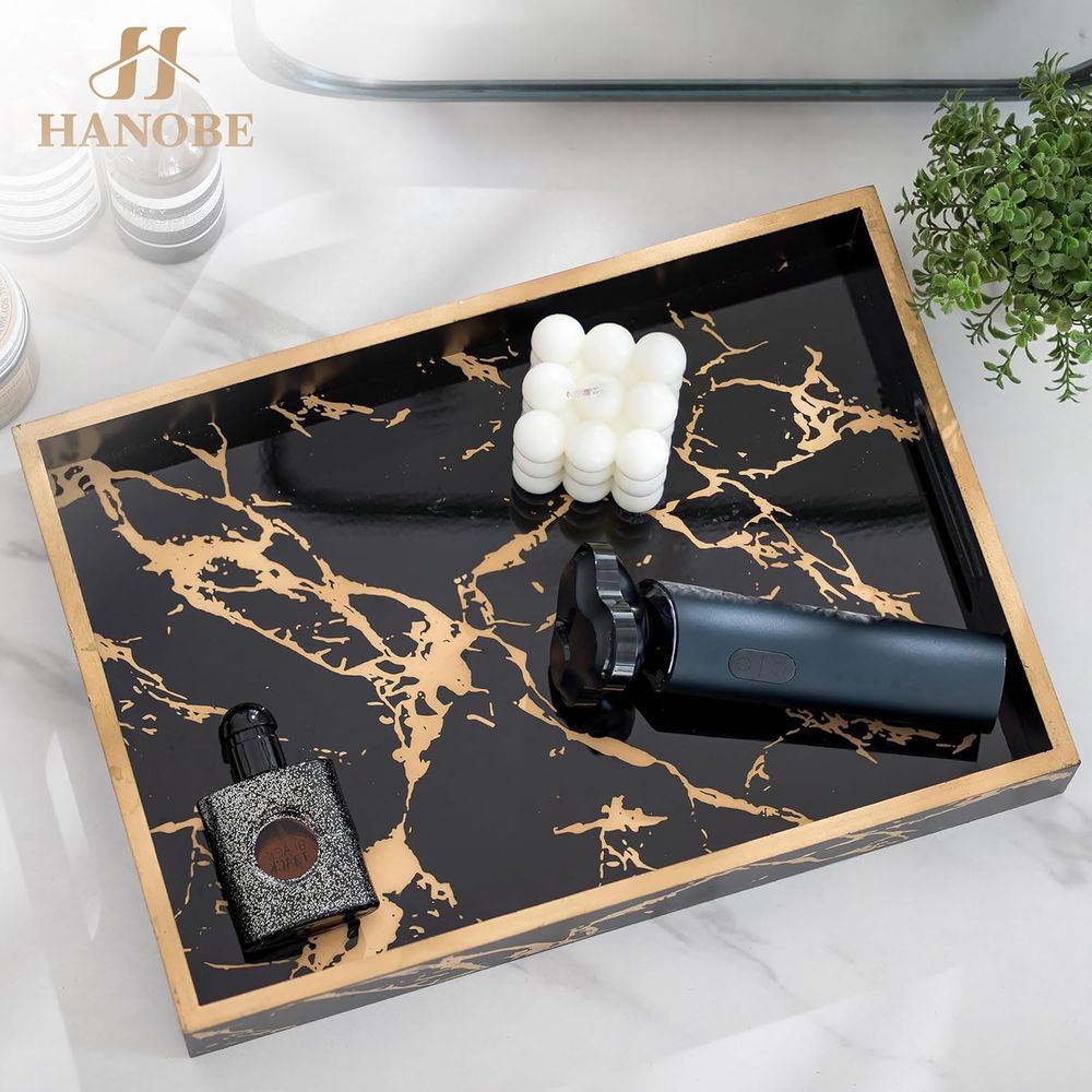 Decorative Serving Tray Black  - Home Bar And Counter recension och pris