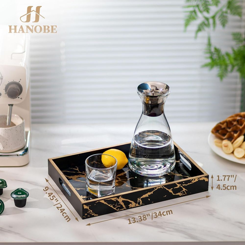 Decorative Serving Tray Black  - Home Bar And Counter recension och pris