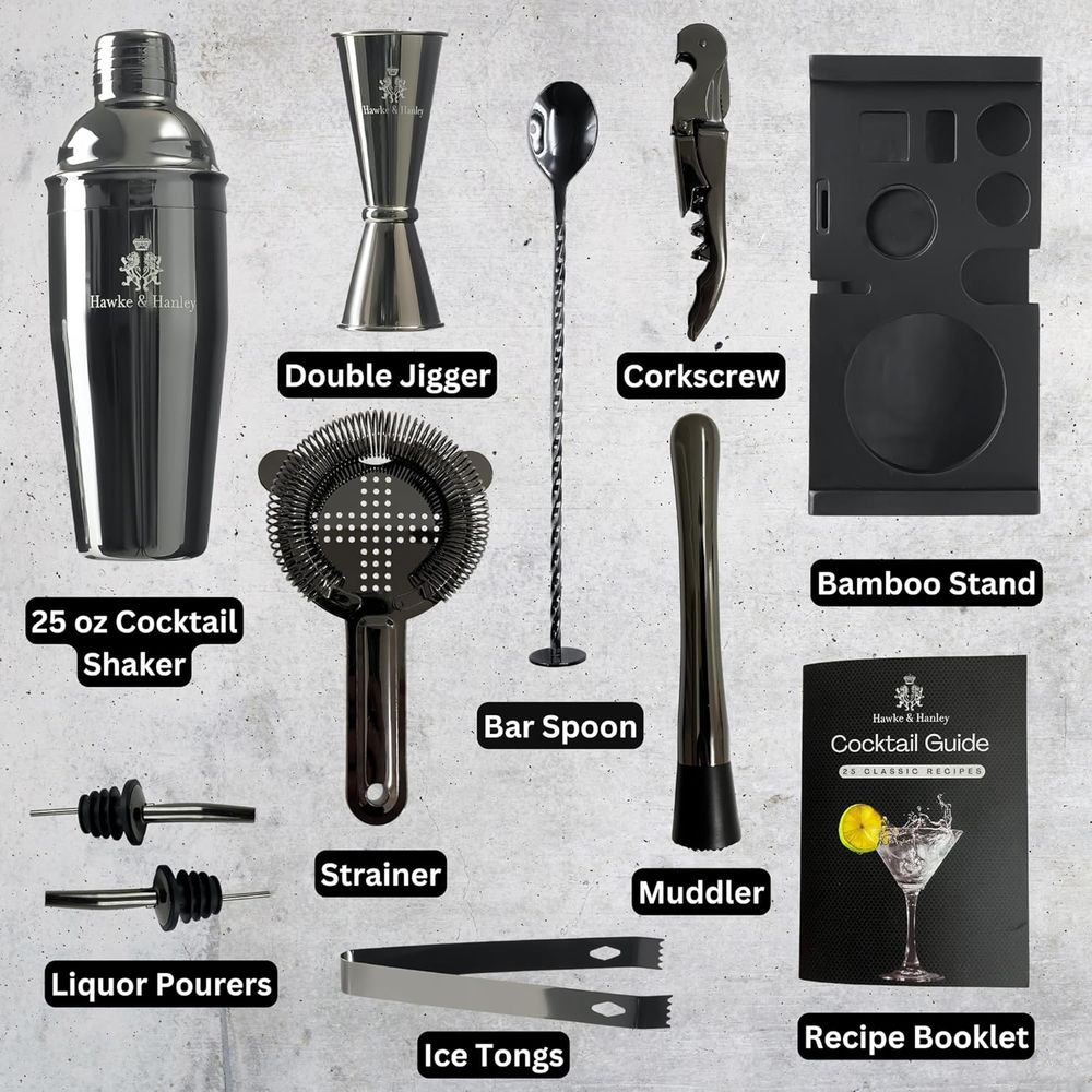 Cocktail Shaker Bar Set with i - Cocktail Recipe Book recension och pris