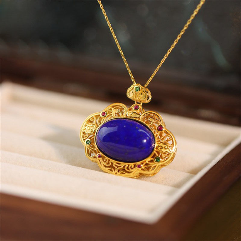 Classical lapis lazuli necklac - Bar Cart Gold recension och pris