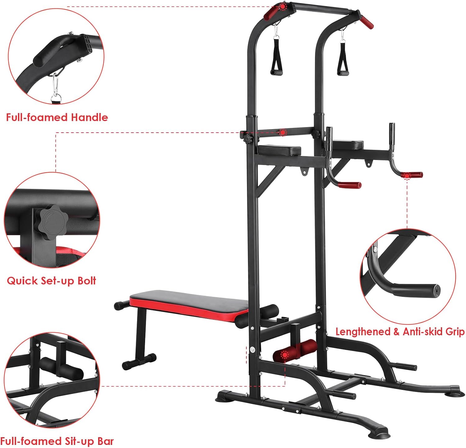Power Tower with Bench, Pull U - Home Bar And Gym recension och pris