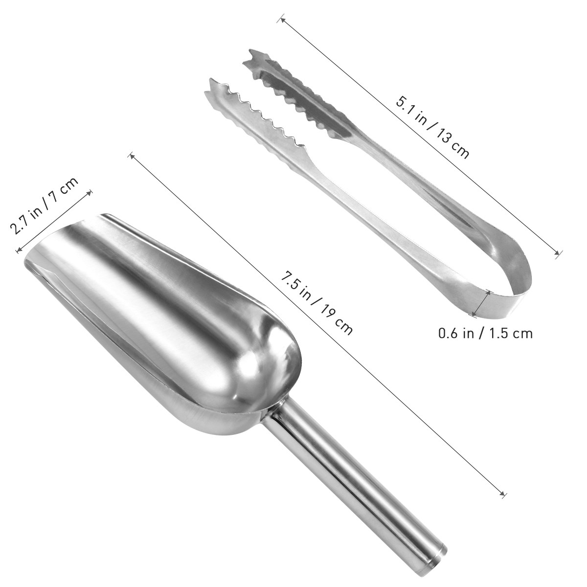 5Pcs Stainless Steel Ice Scoop - Home Bar Set recension och pris