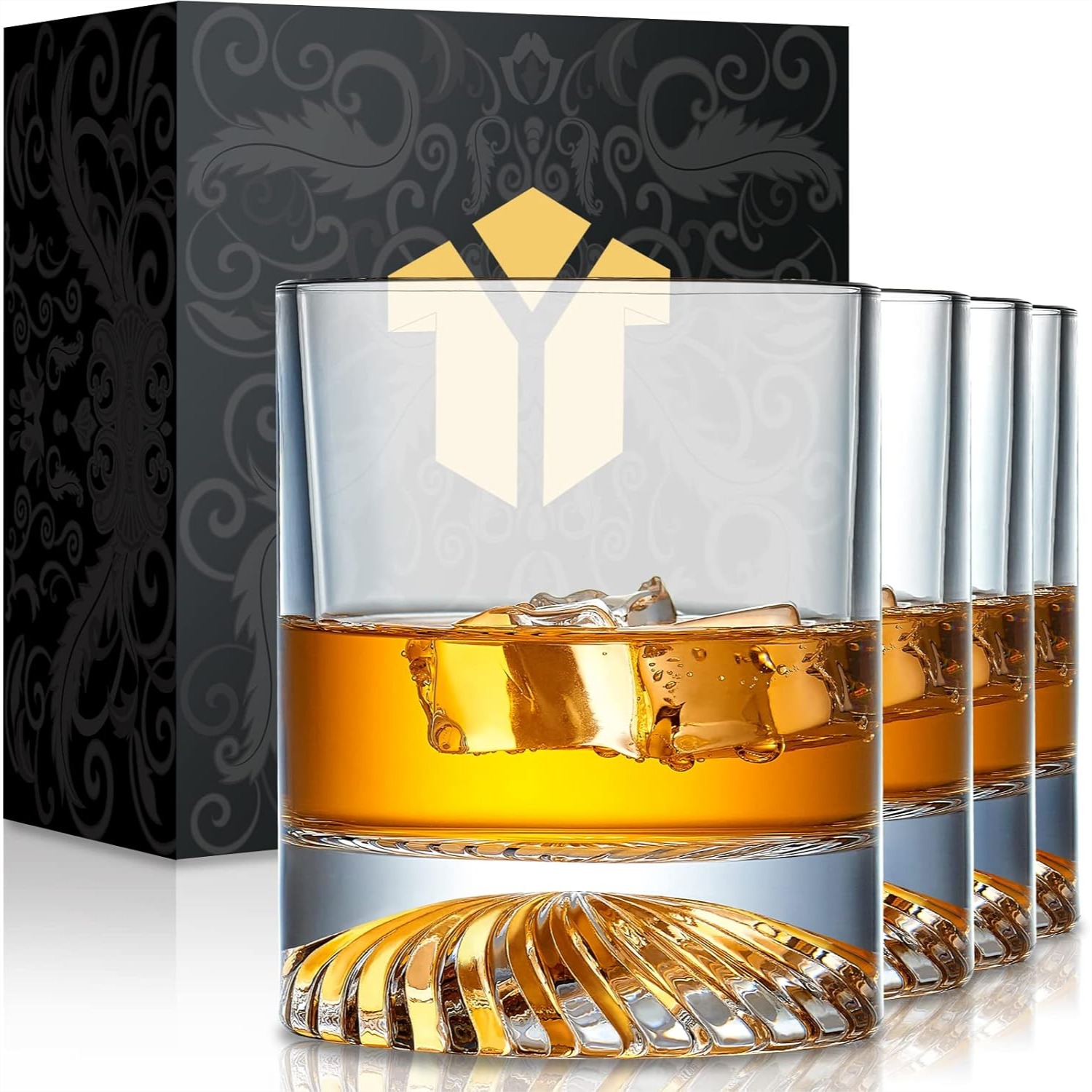 Whiskey Glasses Set of 4 12oz  - Home Bar Set recension och pris