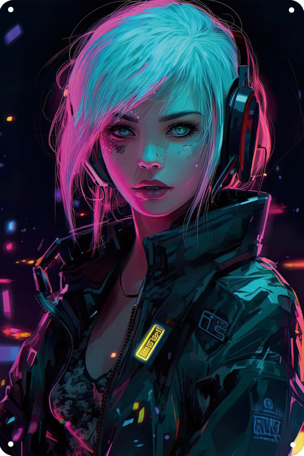Anime Girl Neon Metal aluminum - Home Bar And Coffee recension och pris