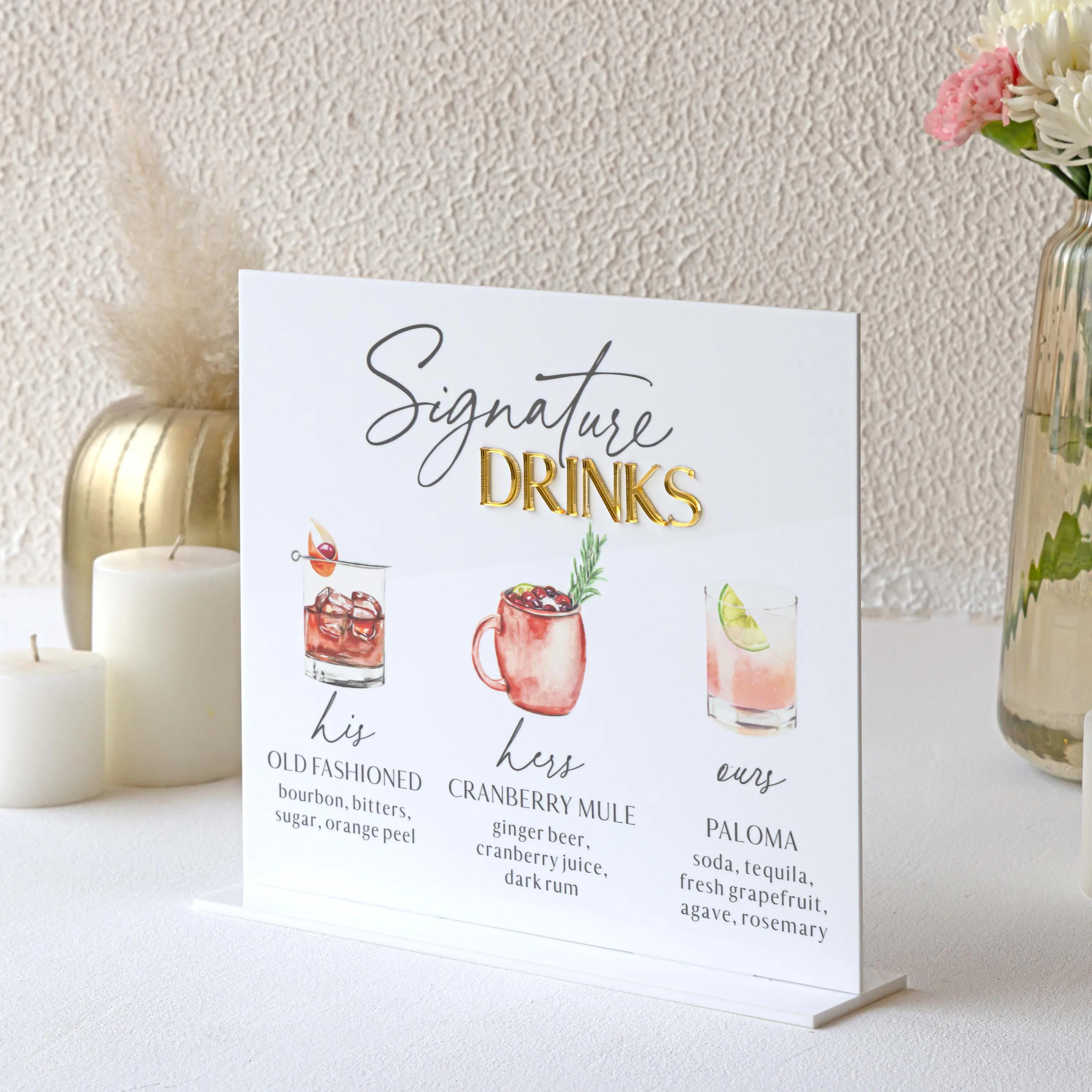 Wedding Signature Drink Sign W - Cocktail Recipe Book recension och pris