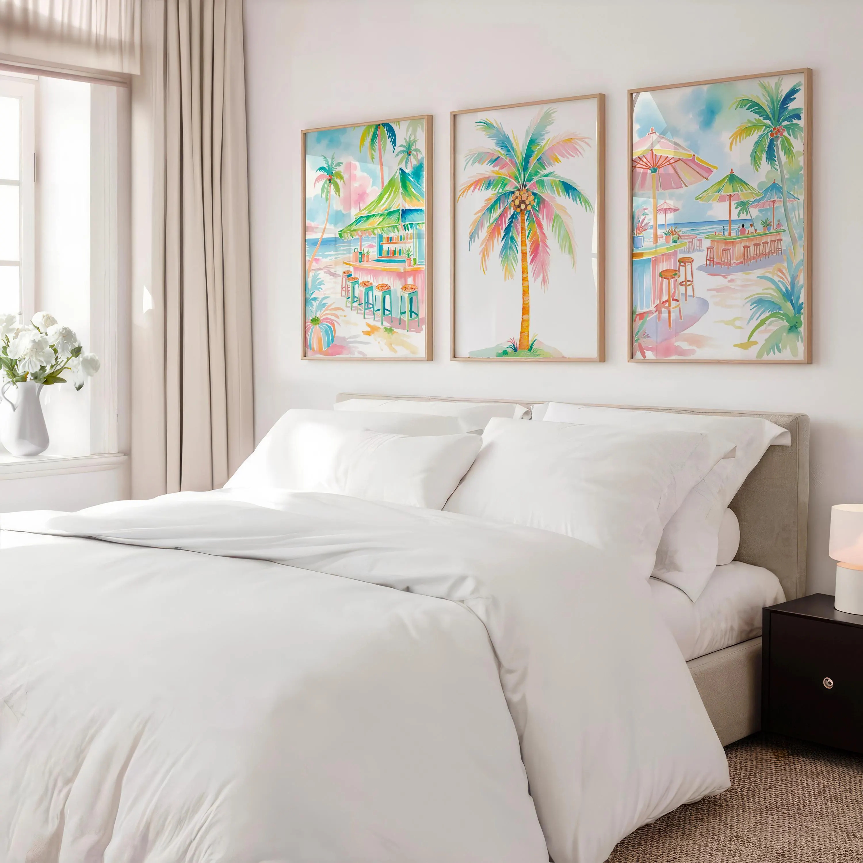 Boho Tropical Watercolor Wall  - Home Bar Set recension och pris