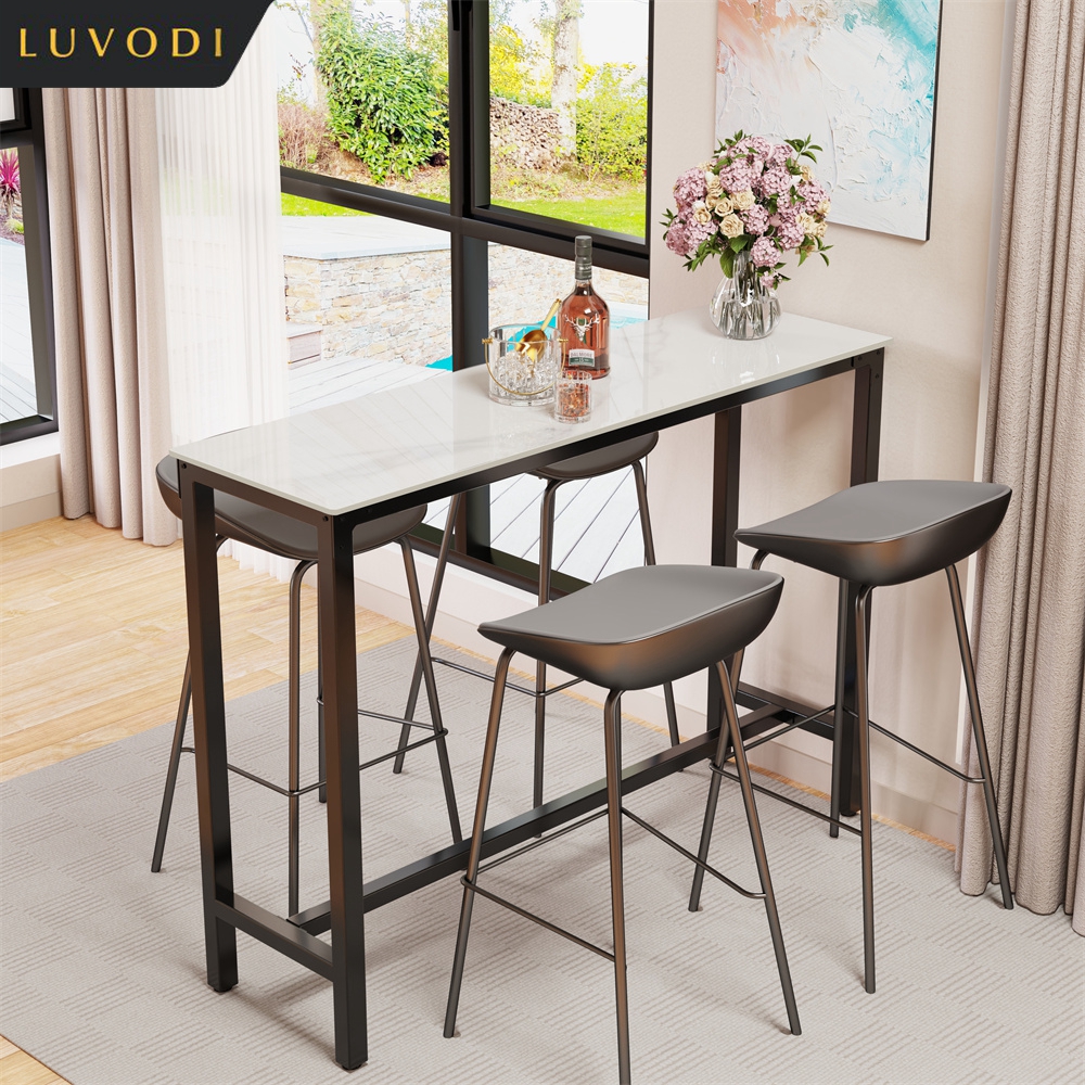 LUVODI Black Bar Table with Wh - Home Bar And Counter recension och pris