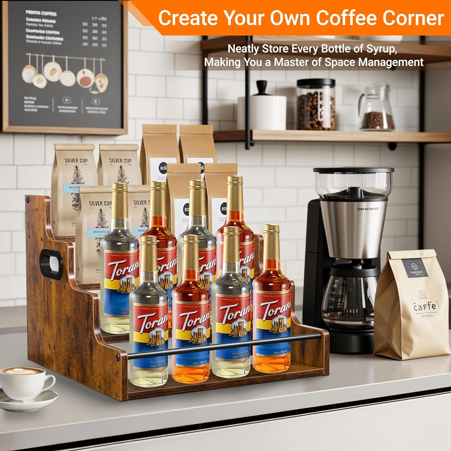Liquor Bottle Display Shelf, C - Home Bar Stand recension och pris