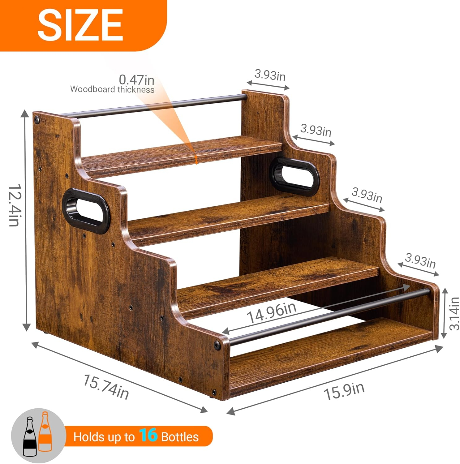Liquor Bottle Display Shelf, C - Home Bar Stand recension och pris