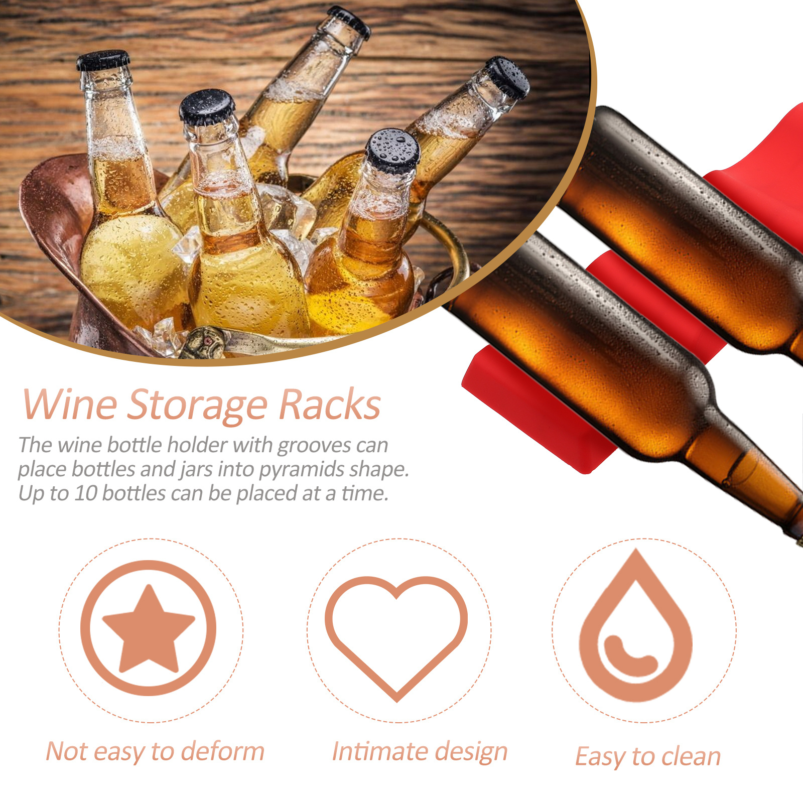 Bottle Stacker Rack Silicone F - Home Bar Stand recension och pris