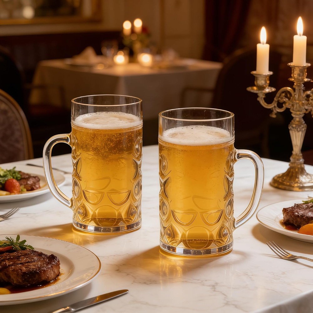 38oz Plastic Beer Mugs with Ha - Home Bar Set recension och pris