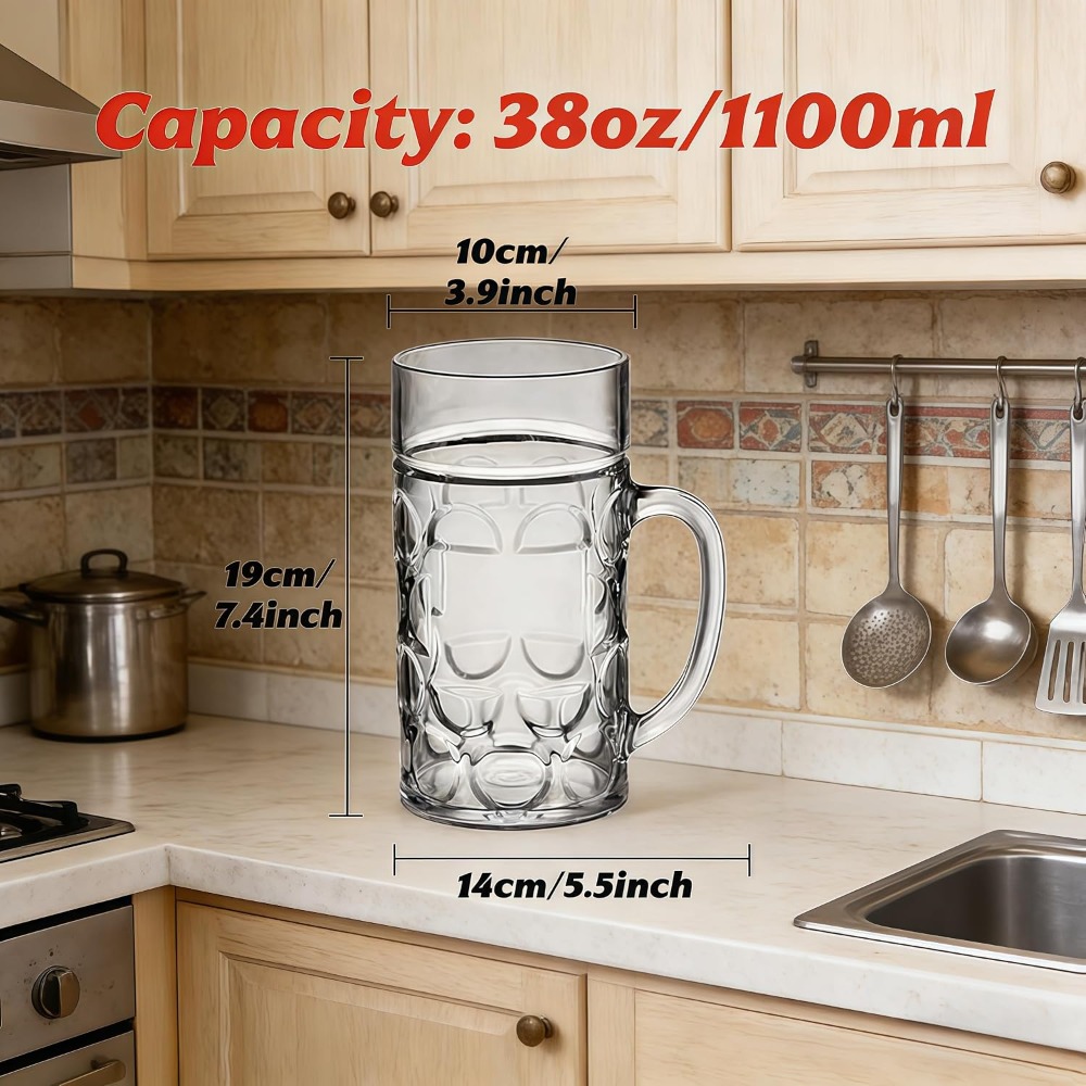 38oz Plastic Beer Mugs with Ha - Home Bar Set recension och pris