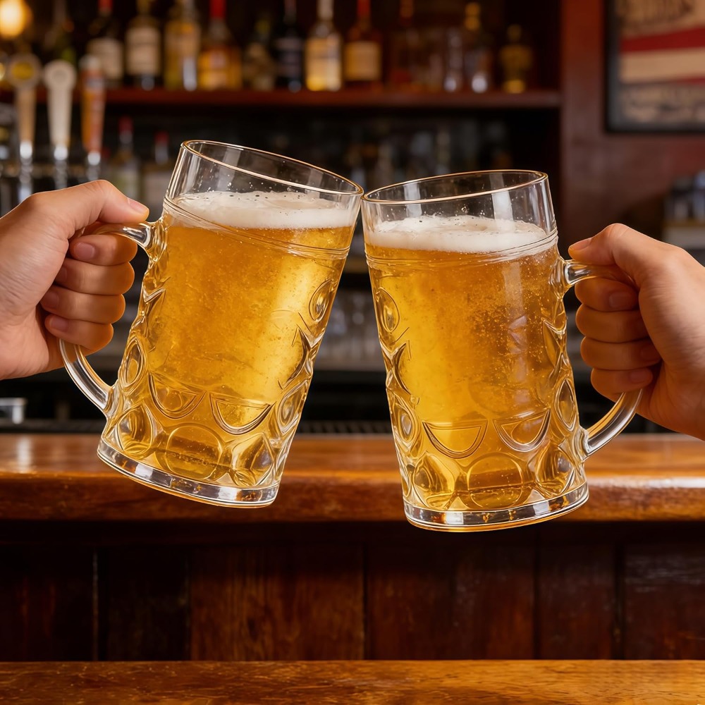 38oz Plastic Beer Mugs with Ha - Home Bar Set recension och pris