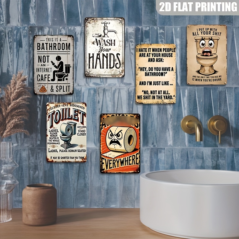 Set of 6, Fun Quotes Metal Tin - Home Bar Set recension och pris