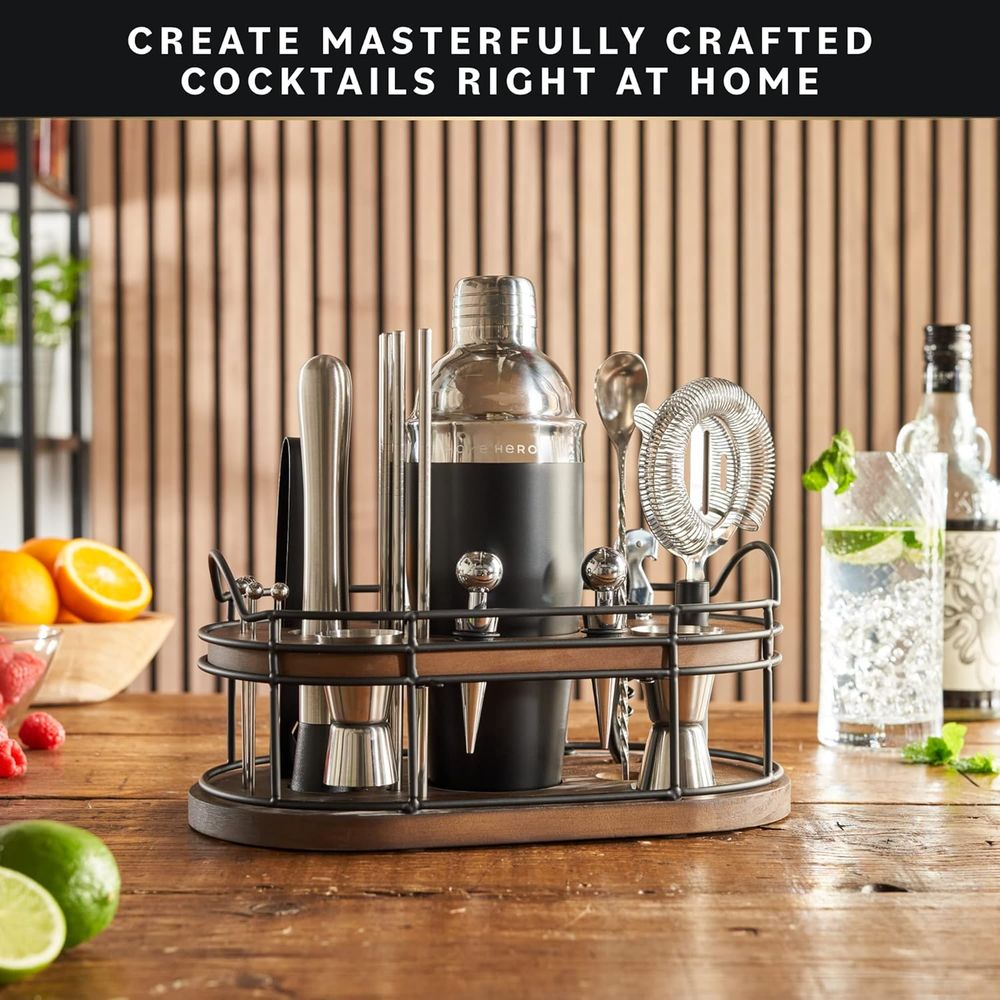 22-Piece Cocktail Shaker Set w - Cocktail Recipe Book recension och pris